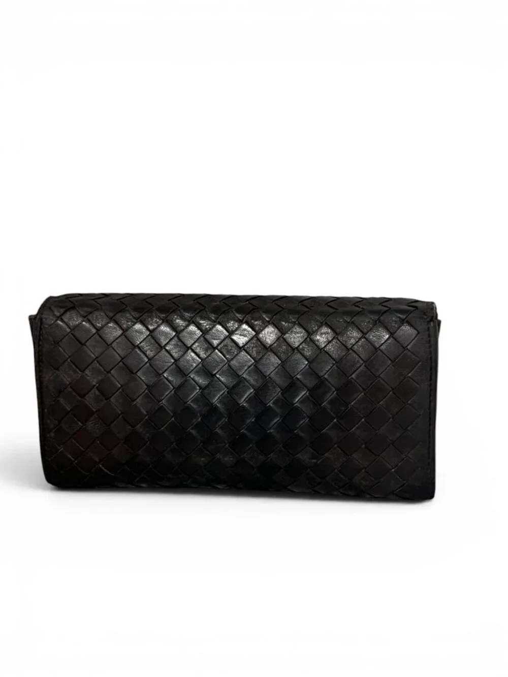 Bottega Veneta Intrecciato Woven Leather Bifold Wallet in Chocolate Brown